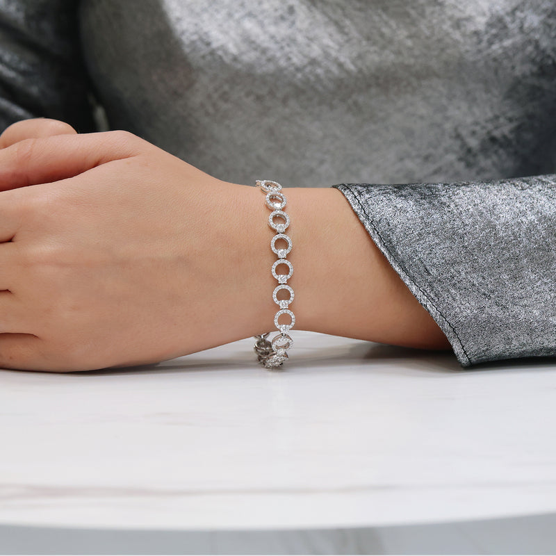 Berry's 18ct White Gold Diamond Set Circles Bracelet - Berry's Jewellers