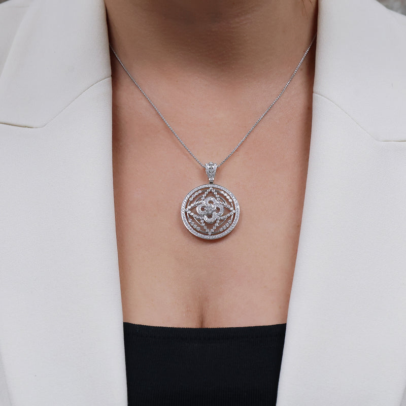 Berry's 18ct White Gold Diamond Openwork Circular Pendant - Berry's Jewellers