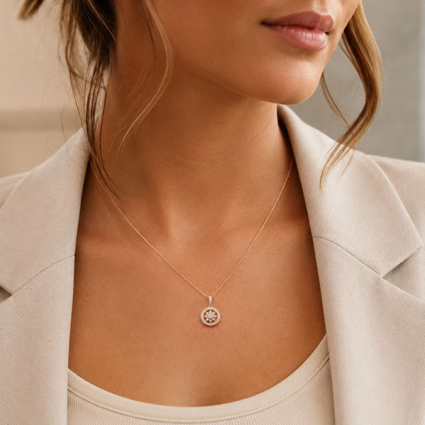 18ct Rose Gold Star Motif Diamond Necklace