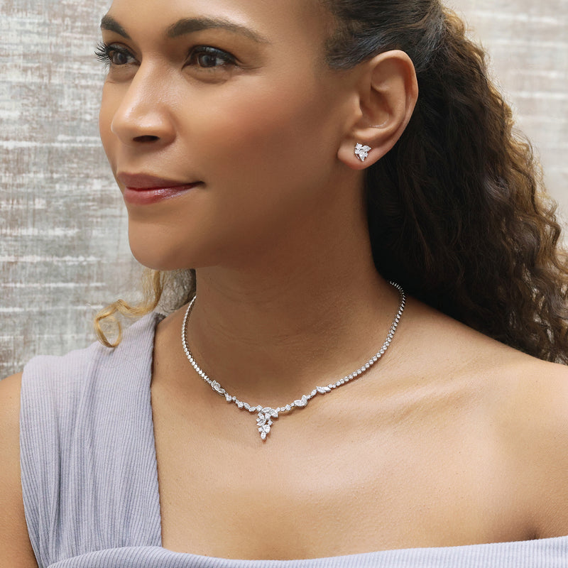 Berry's 18ct White Gold Five Diamond Cascade Stud Earrings - Berry's Jewellers