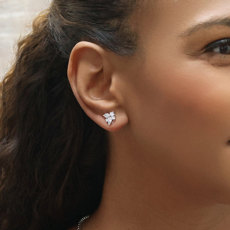 Berry's 18ct White Gold Five Diamond Cascade Stud Earrings - Berry's Jewellers