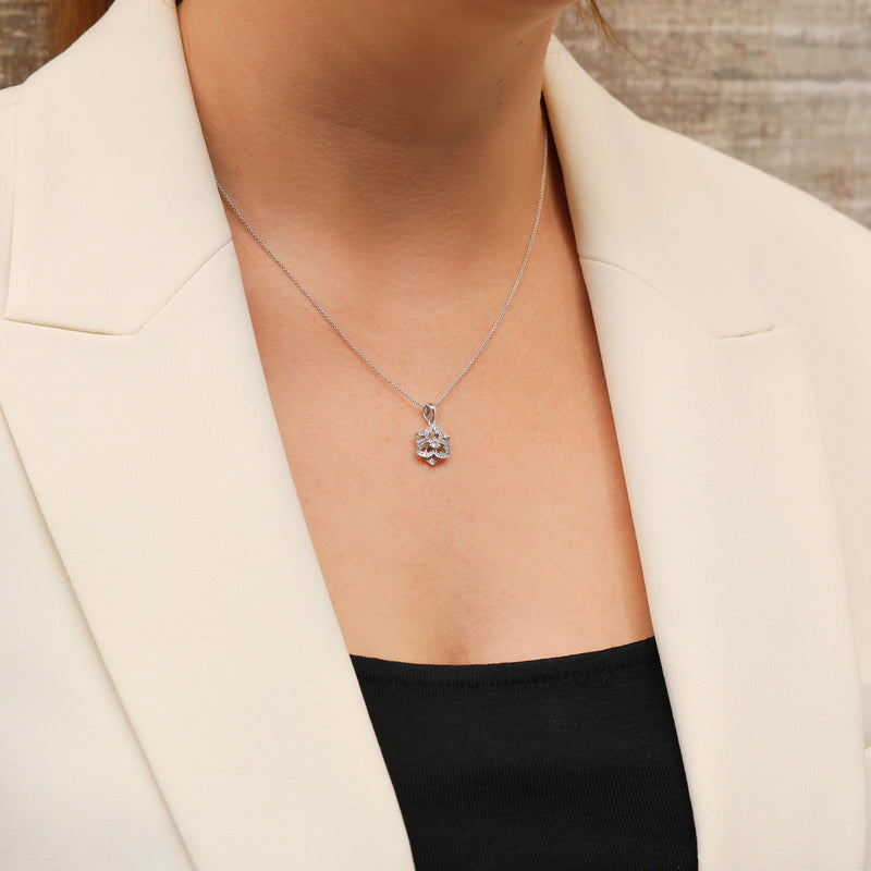 Berry's 18ct White Gold Diamond Flower Open Cluster Pendant - Berry's Jewellers