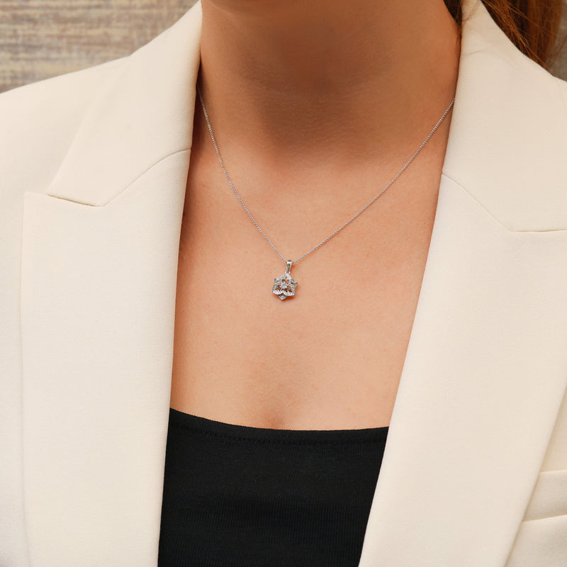 Berry's 18ct White Gold Diamond Flower Open Cluster Pendant - Berry's Jewellers