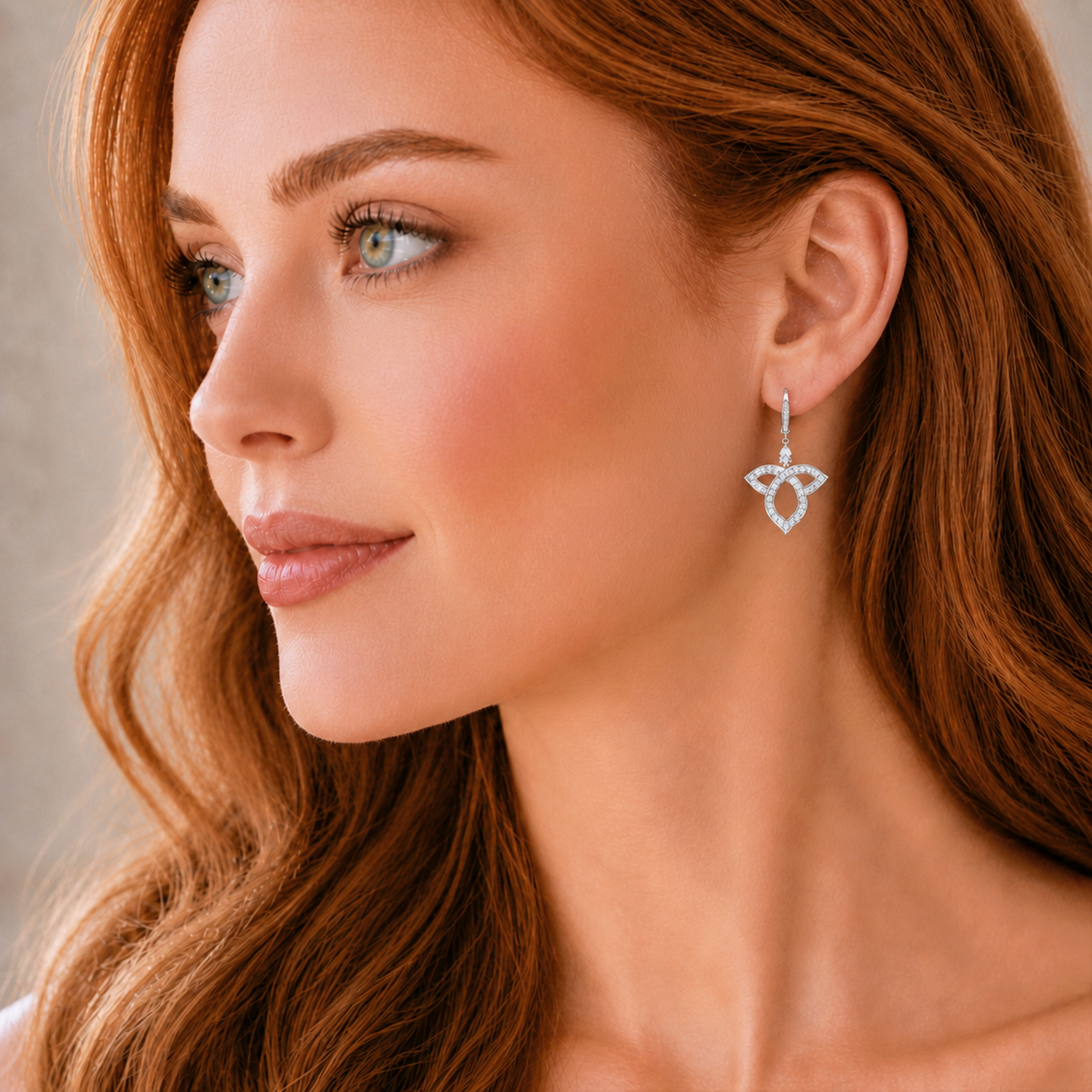 Berry's 18ct White Gold Pear And Round Brilliant Cut Open Lotus Drop Earrings - Berry's Jewellers
