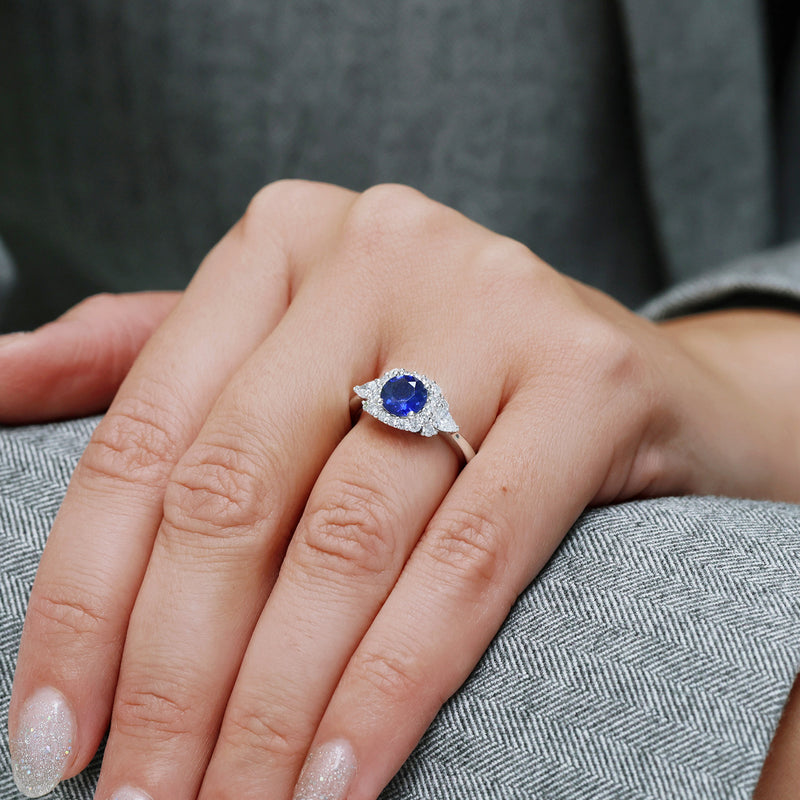Berry's Platinum Round Brilliant Cut Sapphire And Diamond Cluster Ring - Berry's Jewellers