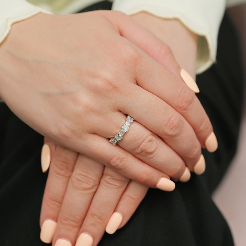 Berry's Platinum Oval And Emerald Cut Diamond Fancy Eternity Ring - Berry's Jewellers