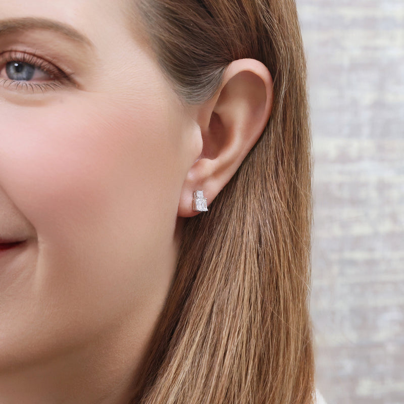 Berry's 18ct White Gold GIA Certificated Asscher Cut Diamond Stud Earrings - Berry's Jewellers