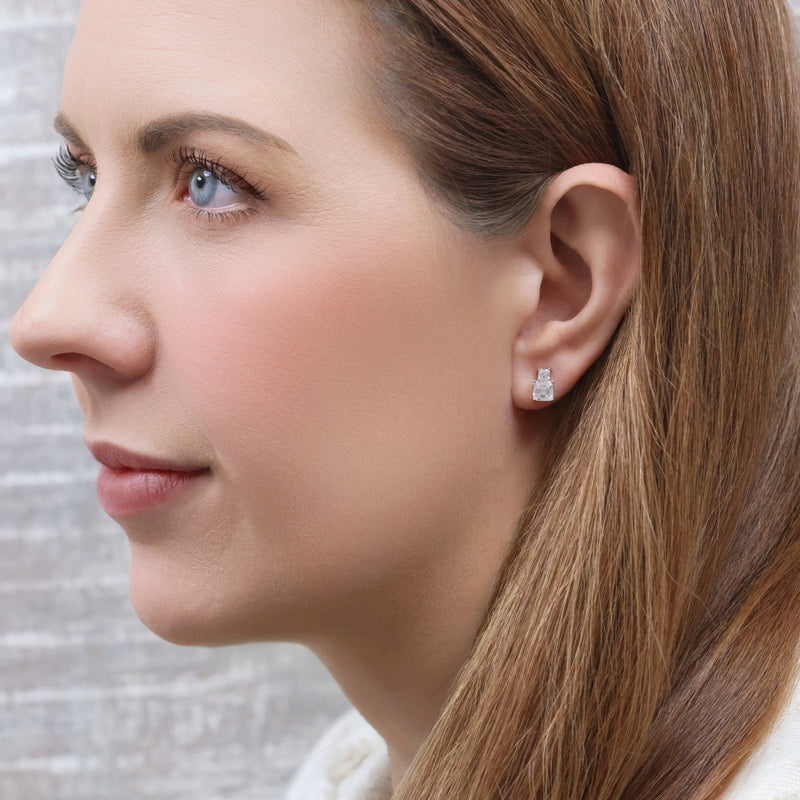 Berry's 18ct White Gold GIA Certificated Asscher Cut Diamond Stud Earrings - Berry's Jewellers