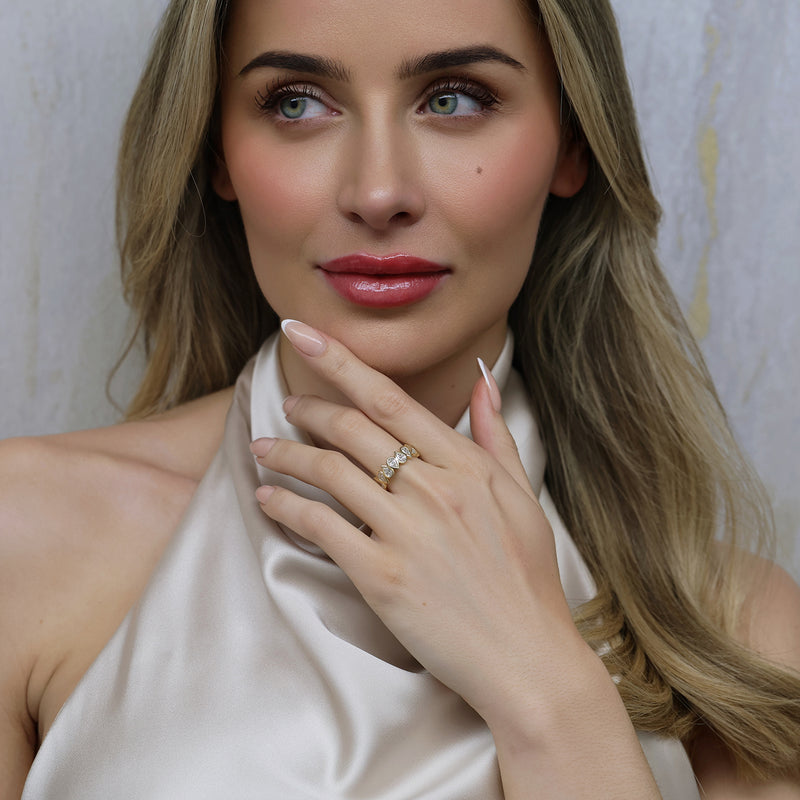 18ct Yellow Gold  Pear Cut Diamond Full Eternity Ring