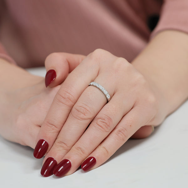 Berry's Platinum Oval Brilliant Cut Diamond Nine Stone Half Eternity Ring - Berry's Jewellers