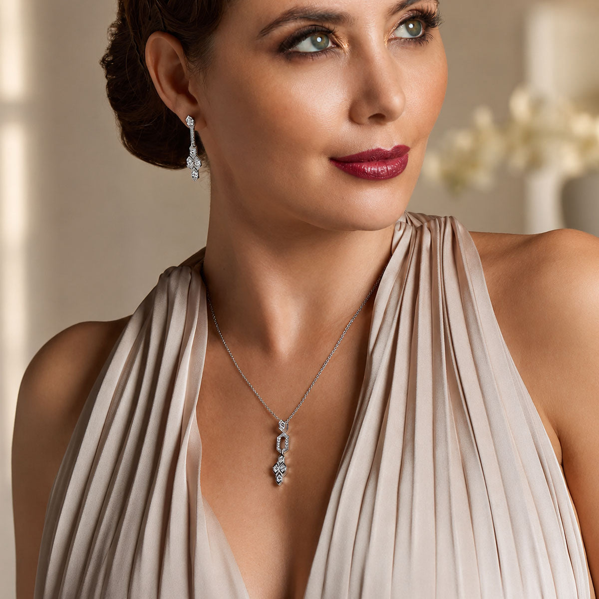 Berry's Nouveau Collection 18ct White Gold Full Diamond Pendant - Berry's Jewellers