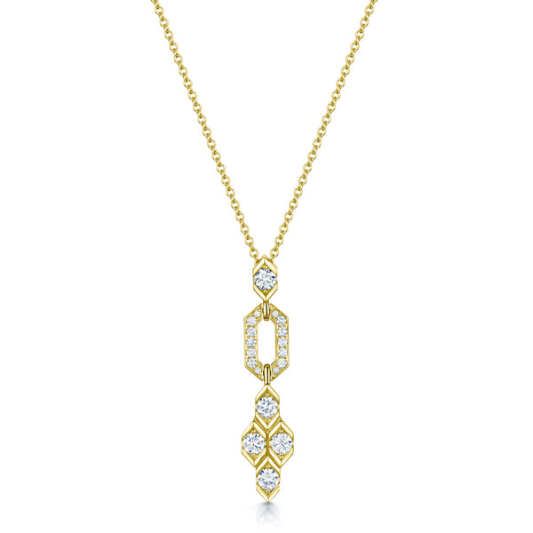 Berry's Nouveau Collection 18ct Yellow Gold Full Diamond Pendant - Berry's Jewellers
