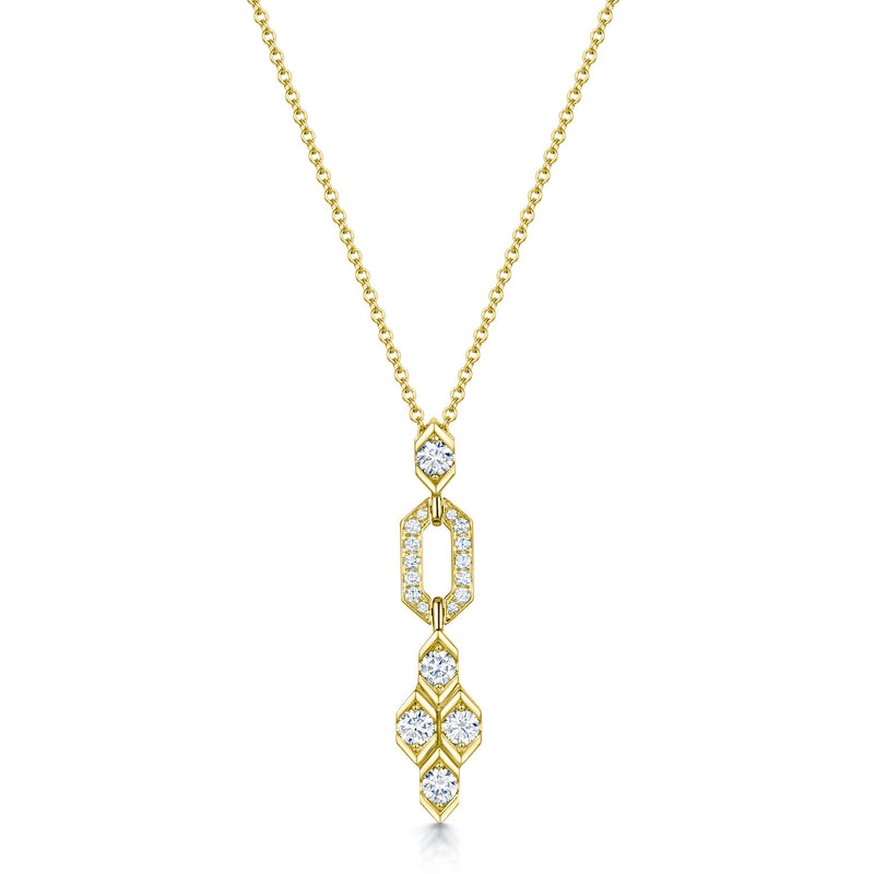 Berry's Nouveau Collection 18ct Yellow Gold Full Diamond Pendant - Berry's Jewellers