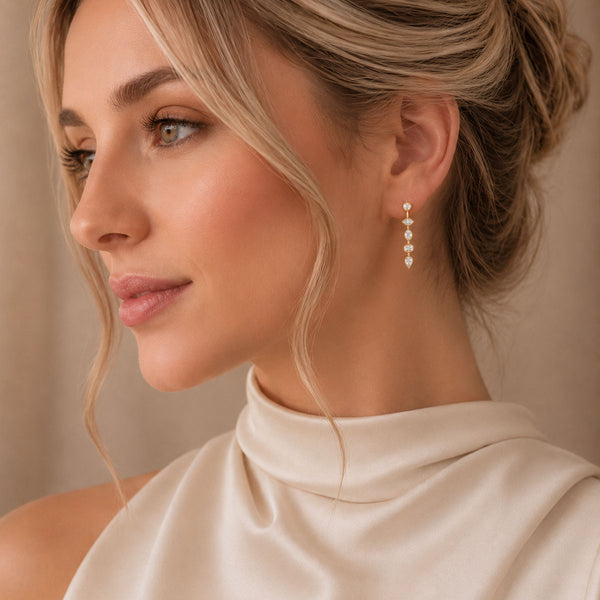 Berry's 18ct Yellow Gold Mixed Cut Diamond Drop Earrings - Berry's Jewellers