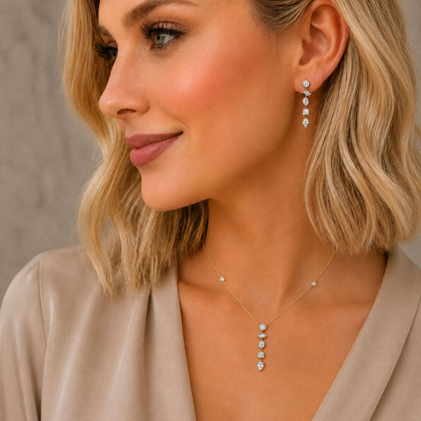 Berry's 18ct Yellow Gold Mixed Cut Diamond Drop Pendant - Berry's Jewellers