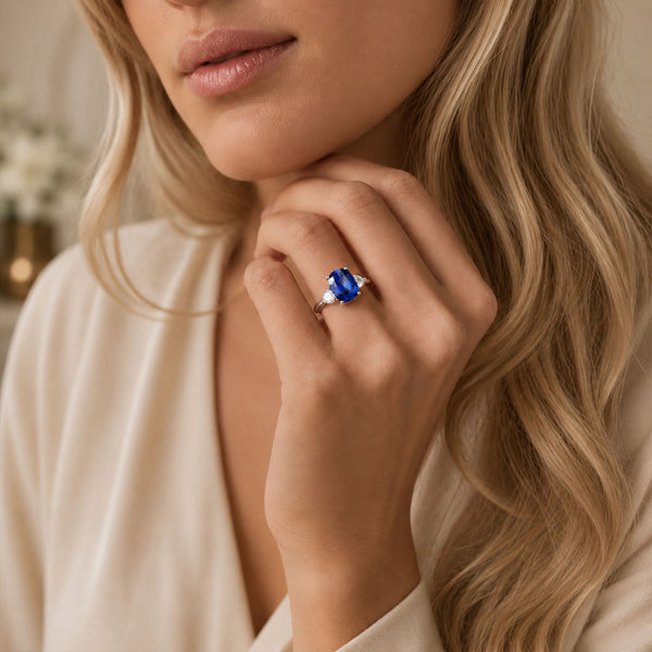 Berry's Platinum Cushion Cut Tanzanite and Diamond Three Stone Ring - Berry's Jewellers