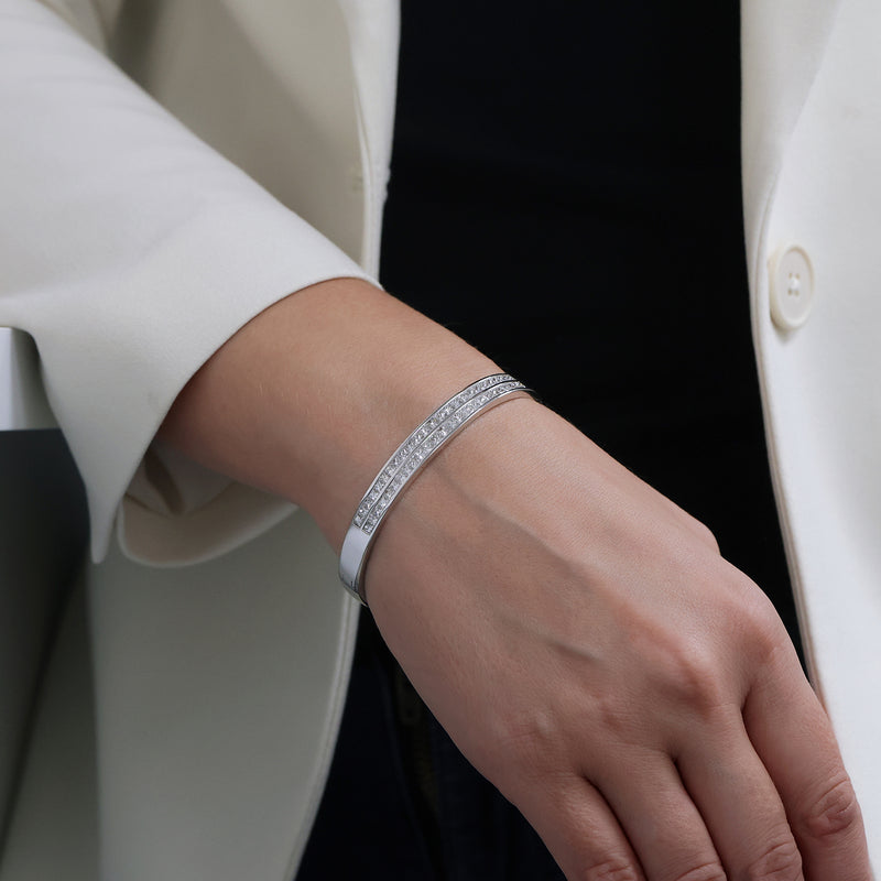 Berry's 18ct White Gold Princess Cut Diamond Bangle - Berry's Jewellers