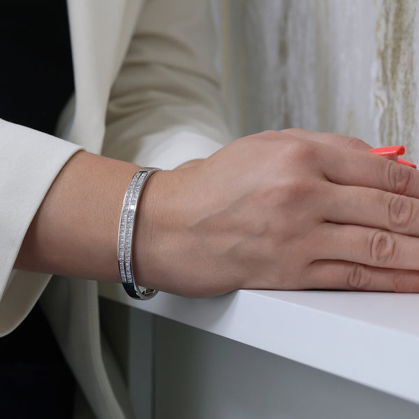 Berry's 18ct White Gold Princess Cut Diamond Bangle - Berry's Jewellers