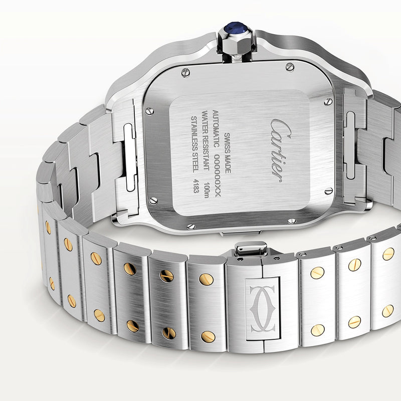 Cartier Santos de Cartier XL Chronograph Two-Tone Silver Dial Watch - Berry's Jewellers