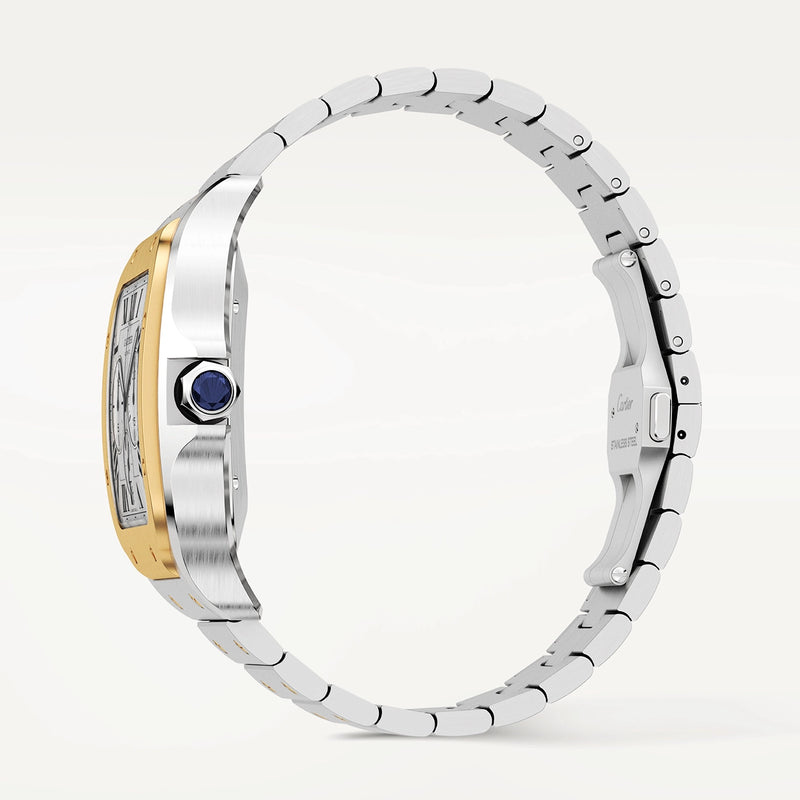 Cartier Santos de Cartier XL Chronograph Two-Tone Silver Dial Watch - Berry's Jewellers
