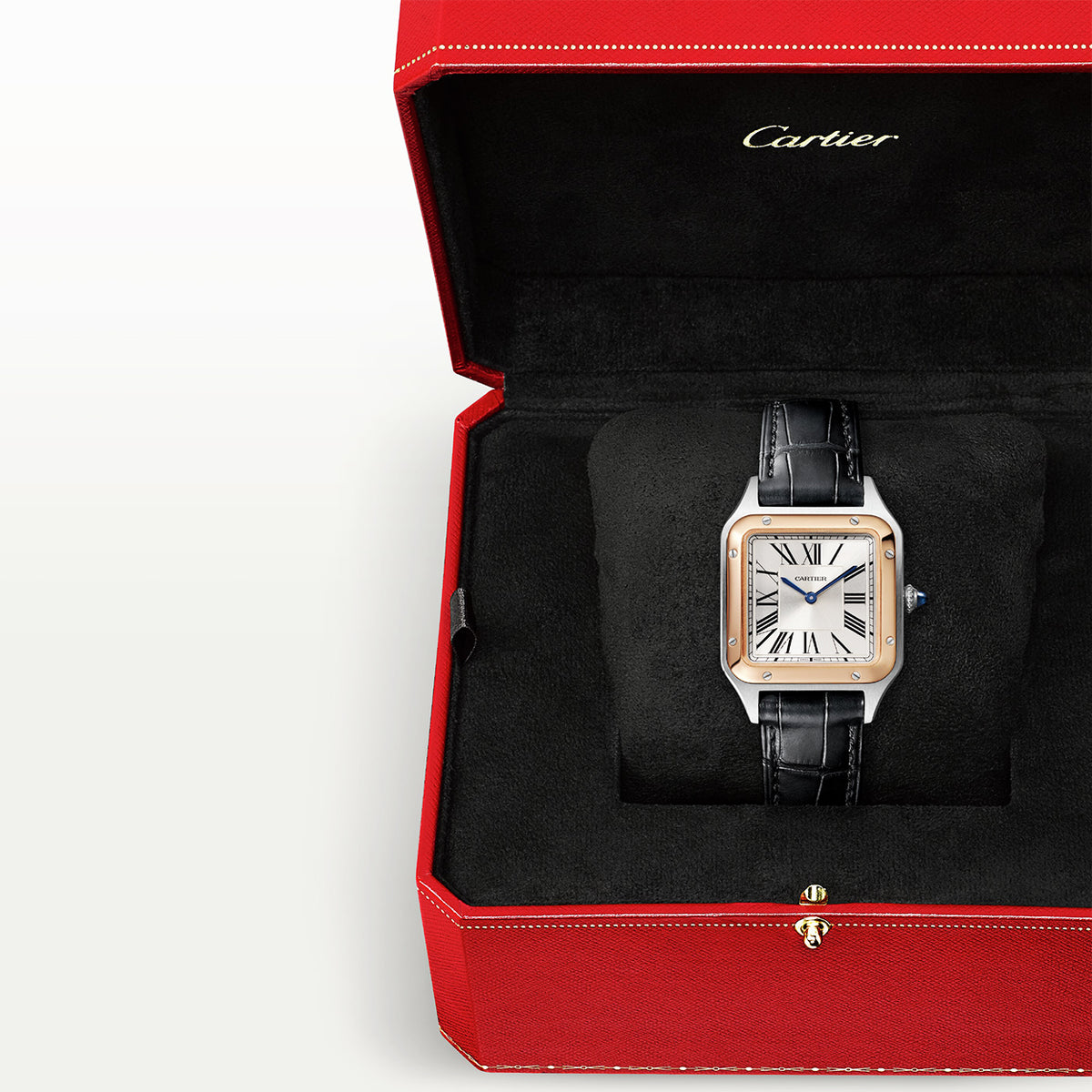Cartier Santos-Dumont Small & 18ct Rose Gold Steel Watch - Berry's Jewellers