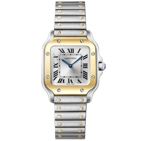 Cartier Santos de Cartier Small Steel & 18ct Yellow Gold Ladies Bracelet Watch - Berry's Jewellers