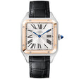 Cartier Santos-Dumont Large & 18ct Pink Gold Steel Leather Strap Watch - Berry's Jewellers