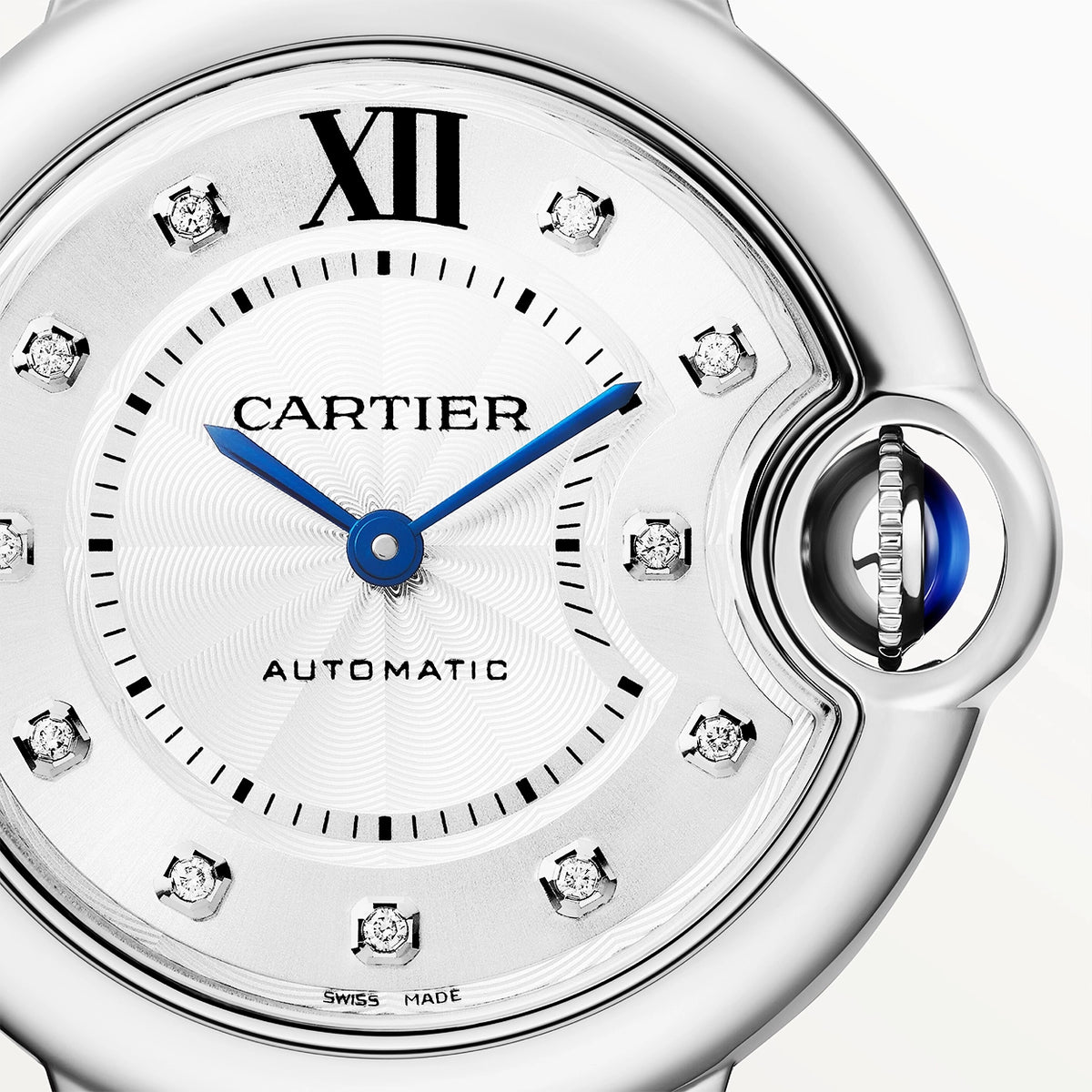 Cartier Ballon Bleu de Cartier 33mm Silver Diamond Dial Ladies Watch - Berry's Jewellers