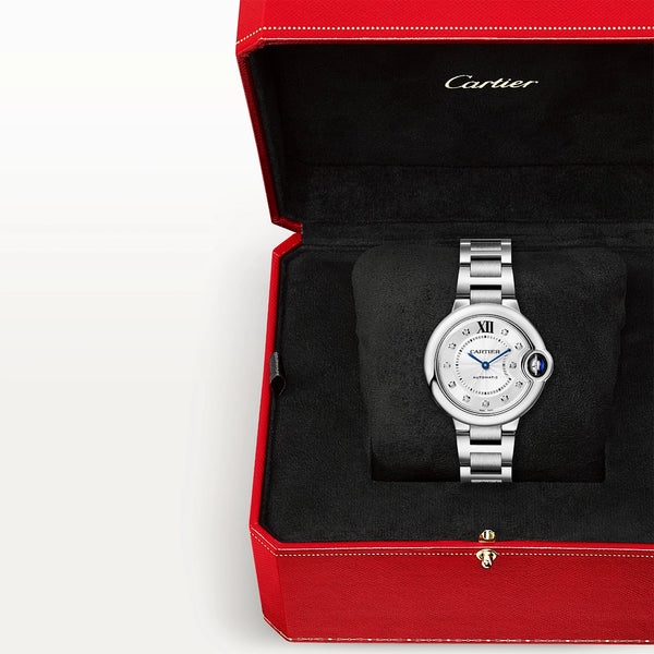 Cartier Ballon Bleu de Cartier 33mm Silver Diamond Dial Ladies Watch - Berry's Jewellers