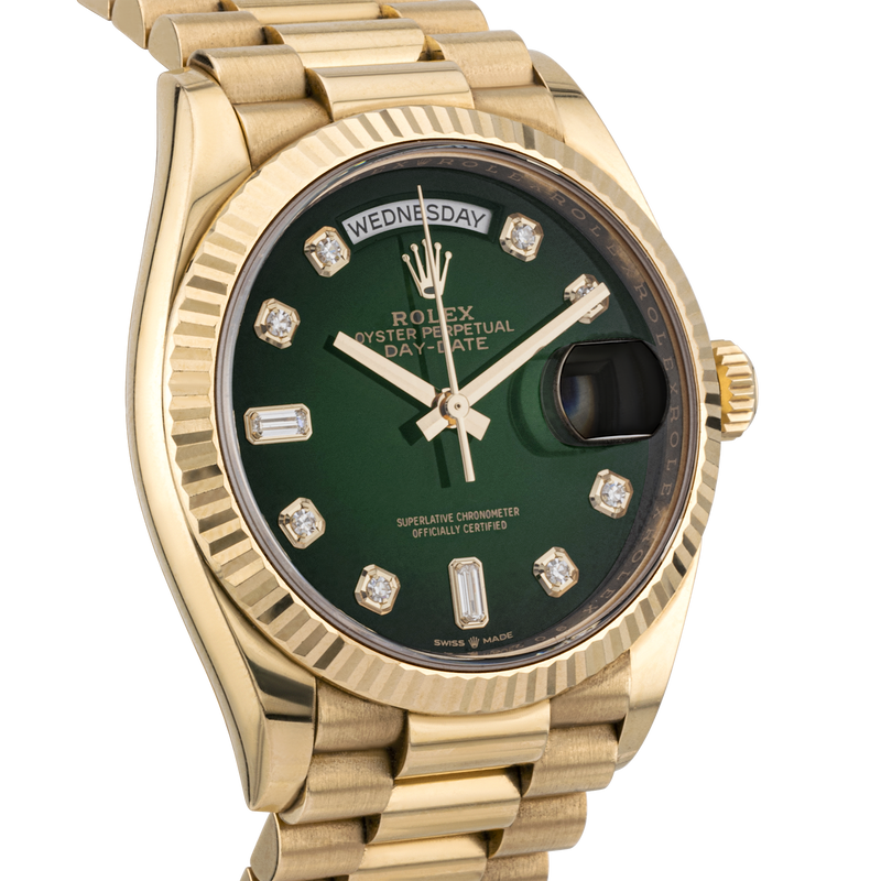 Rolex Day-Date 36mm 18ct Yellow Gold Green Ombre Dial Watch (2020)
