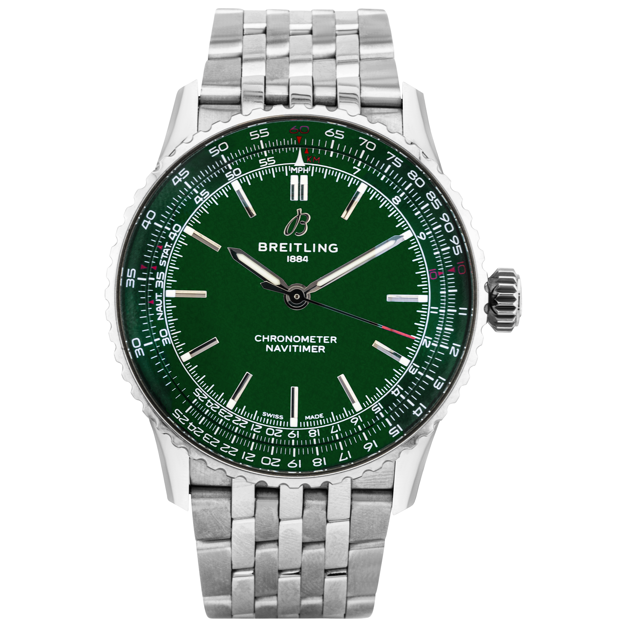 Breitling Navitimer 41mm Green Sunray Dial Automatic Watch (2026)