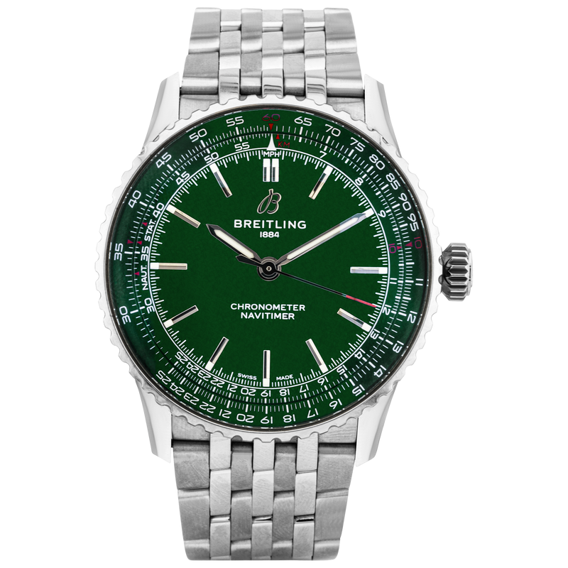 Breitling Navitimer 41mm Green Sunray Dial Automatic Watch (2026)
