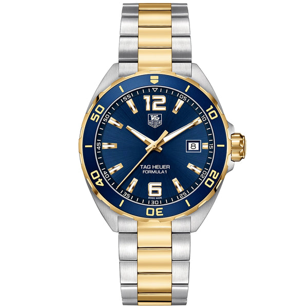 TAG Heuer Formula 1 41mm Two-Tone Blue Dial Mens Bracelet Watch - Berry's Jewellers