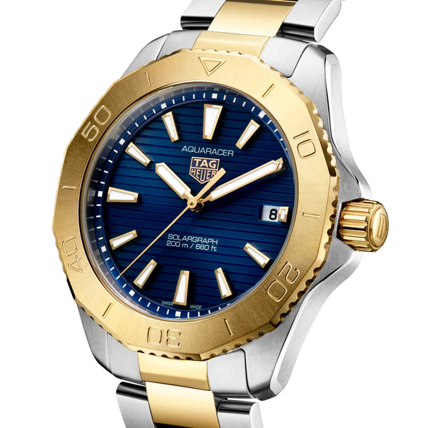 TAG Heuer Aquaracer Professional 200 Solargraph 40mm Two-Tone Bracelet Watch - Berry's Jewellers