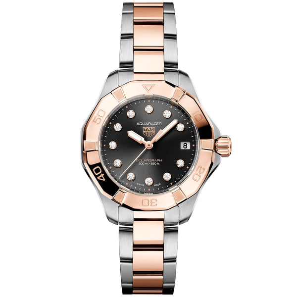 TAG Heuer Aquaracer Professional 200 Solargraph 34mm Two-Tone Watch - Berry's Jewellers