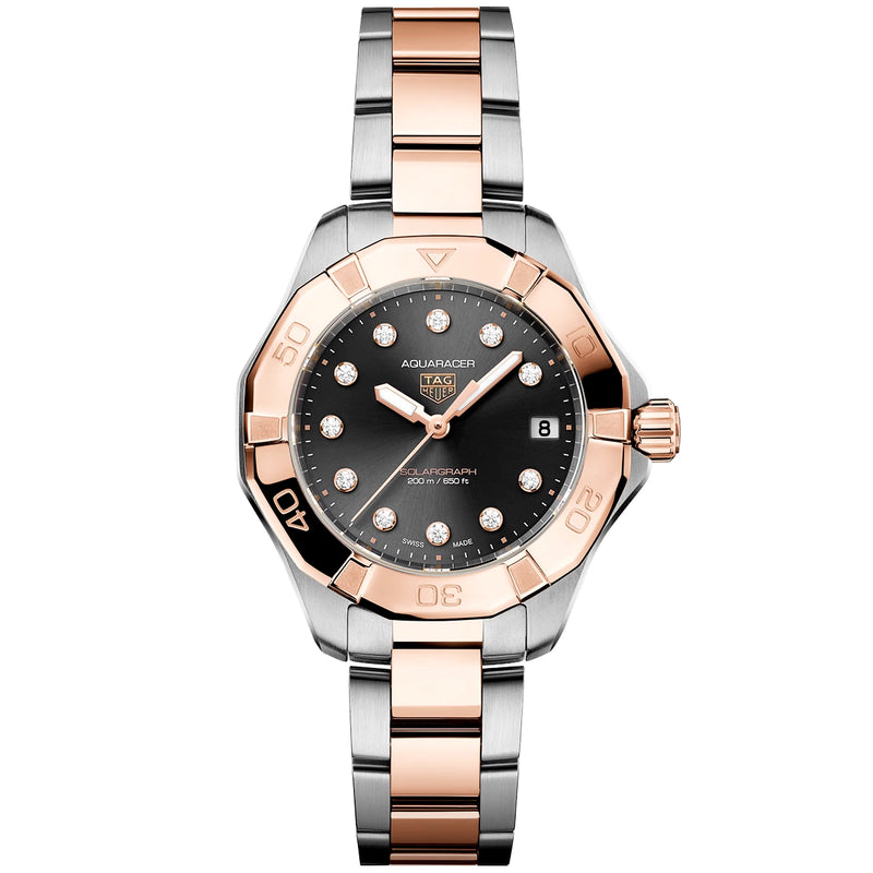 TAG Heuer Aquaracer Professional 200 Solargraph 34mm Two-Tone Watch - Berry's Jewellers