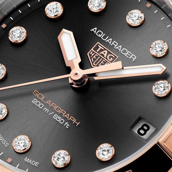 TAG Heuer Aquaracer Professional 200 Solargraph 34mm Two-Tone Watch - Berry's Jewellers