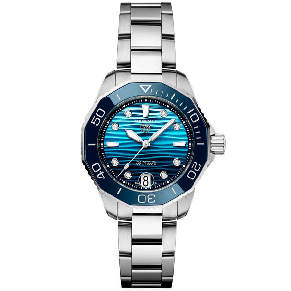 TAG Heuer Aquaracer 36mm Blue Gradient Diamond Dial Limited Edition Watch - Berry's Jewellers