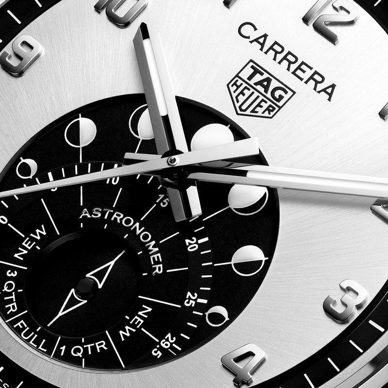 TAG Heuer Carrera Astronomer 39mm Silver Dial Mens Automatic Bracelet Watch - Berry's Jewellers