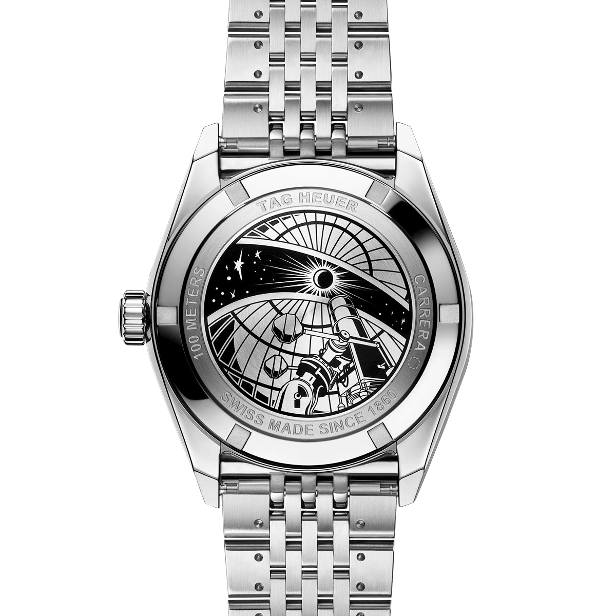 TAG Heuer Carrera Astronomer 39mm Silver Dial Mens Automatic Bracelet Watch - Berry's Jewellers