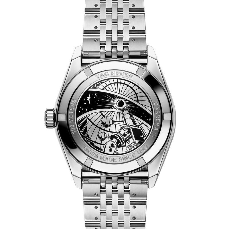 TAG Heuer Carrera Astronomer 39mm Silver Dial Mens Automatic Bracelet Watch - Berry's Jewellers