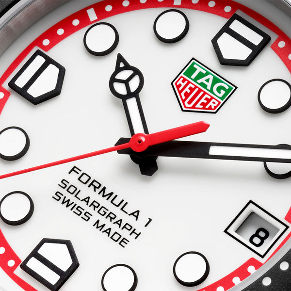 TAG Heuer Formula 1 Solargraph 38mm White Dial Mens Bracelet Watch - Berry's Jewellers