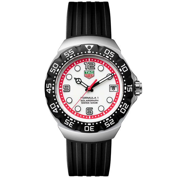 TAG Heuer Formula 1 Solargraph 38mm White Dial Limited Edition Watch - Berry's Jewellers