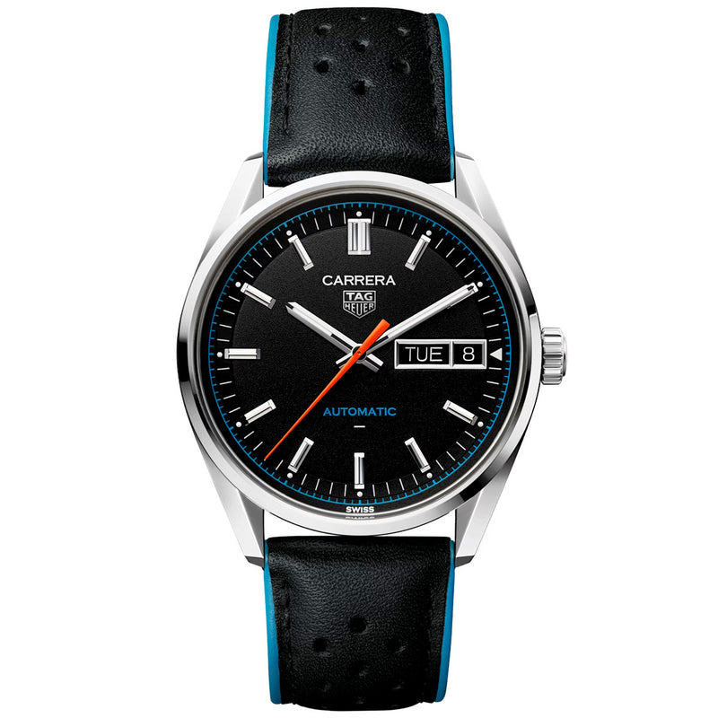 TAG Heuer Carrera Day-Date 41mm Black Dial Automatic Strap Watch - Berry's Jewellers