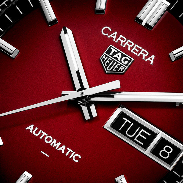 TAG Heuer Carrera Day-Date 41mm Red Gradient Dial Mens Automatic Watch - Berry's Jewellers