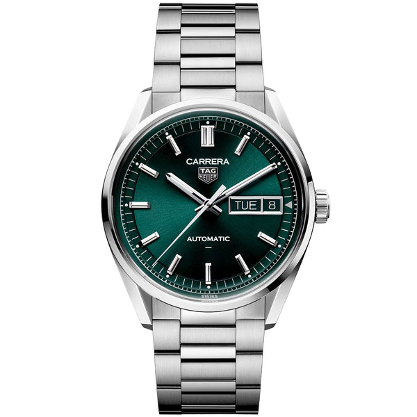 Carrera Day-Date 41mm Green Dial Mens Automatic Bracelet Watch