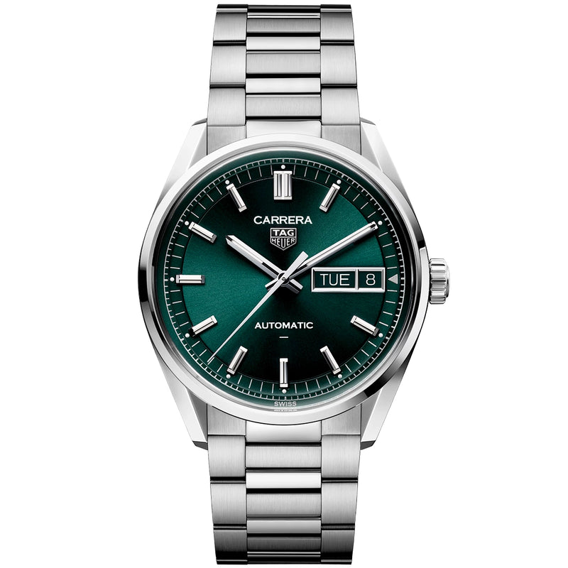 Carrera Day-Date 41mm Green Dial Mens Automatic Bracelet Watch