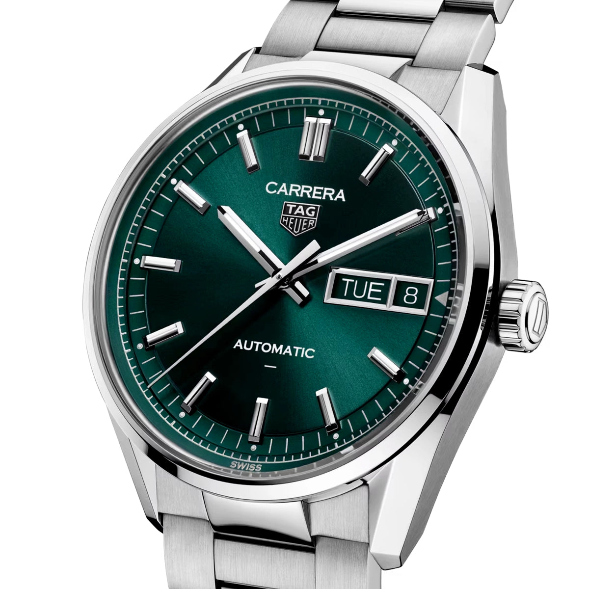 Carrera Day-Date 41mm Green Dial Mens Automatic Bracelet Watch