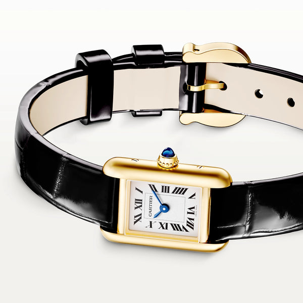 Cartier Tank Louis Cartier 18ct Yellow Gold Mini Model Leather Strap Watch - Berry's Jewellers