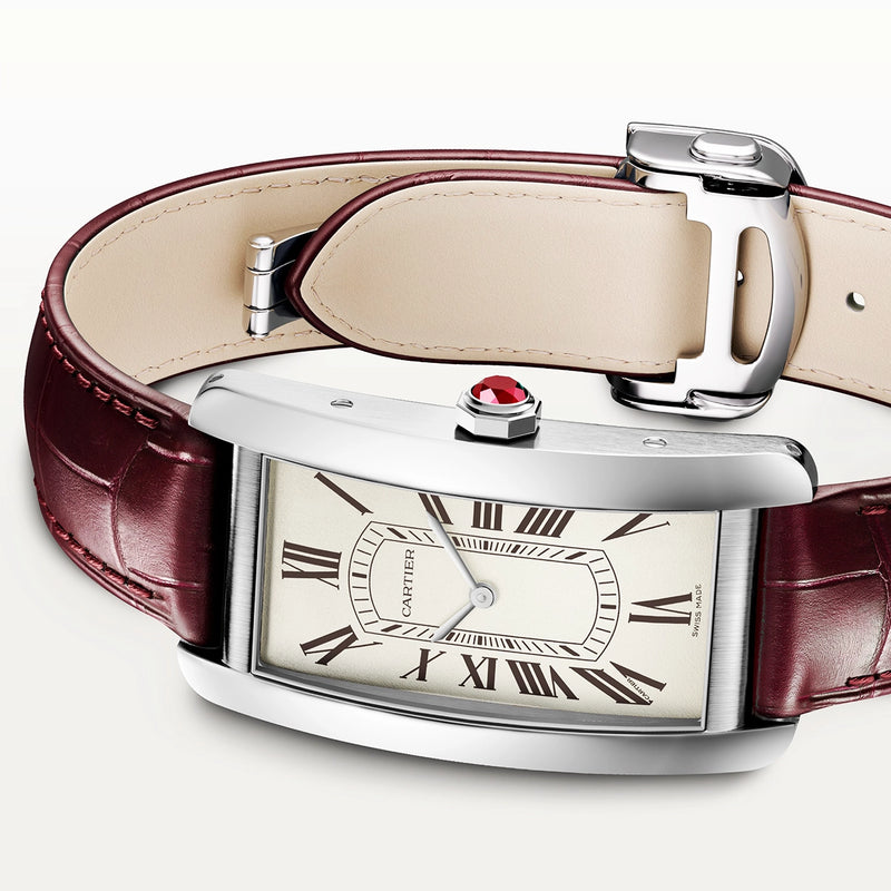 Cartier Tank Américaine Large Platinum Mens Automatic Strap Watch - Berry's Jewellers